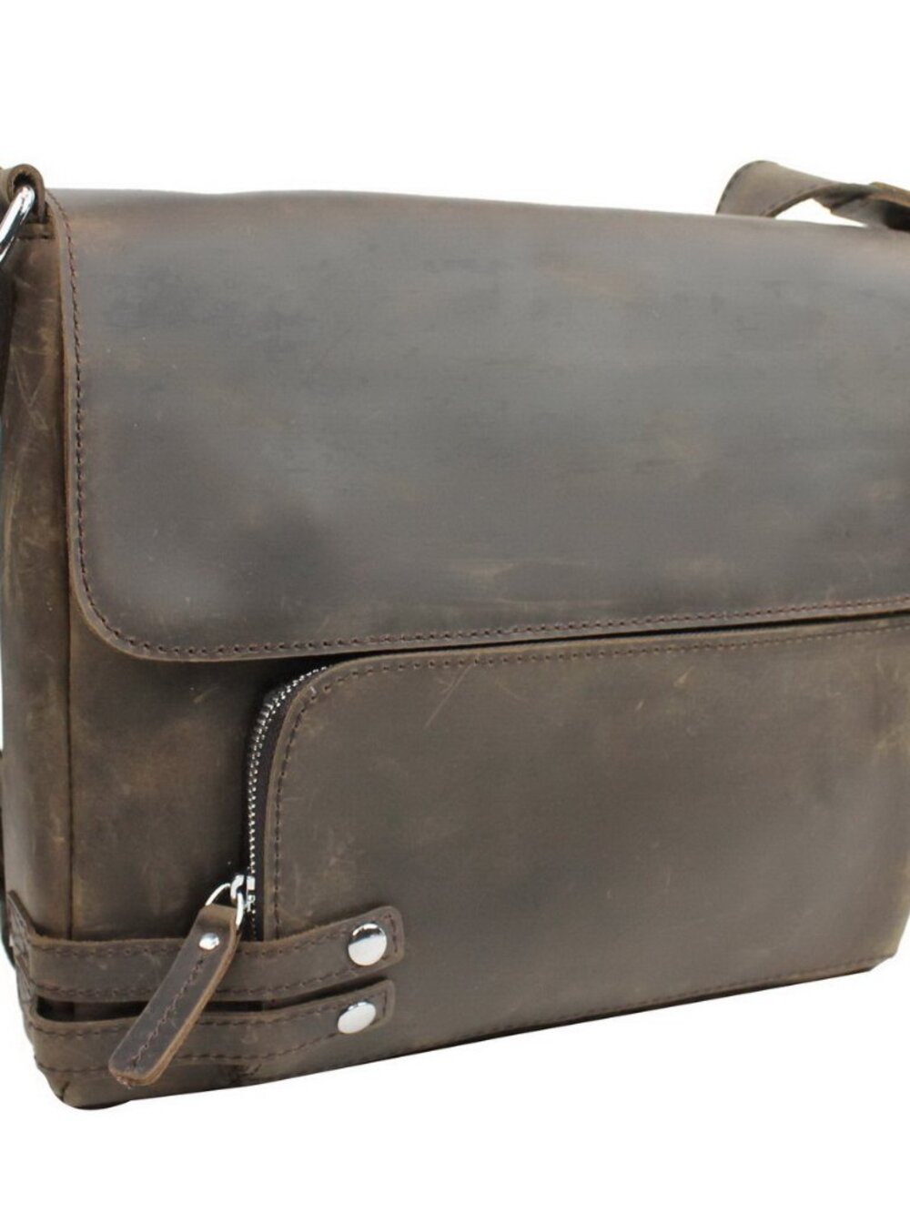 13" Leather Messenger Shoulder Bag  L19VB